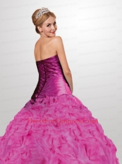 2015 The Most Popular Beading and Ruffles Sweet 15 Dress in Fuchsia