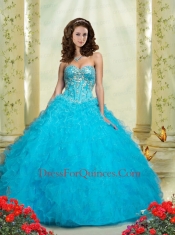 Beautiful Beading and Ruffles Quinceanera Dress in Hot Pink for 2014