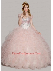 Best Sweetheart Beaded Decorate Quinceanera Dresses with Ruffles for 2015