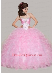 Best Sweetheart Beaded Decorate Quinceanera Dresses with Ruffles for 2015