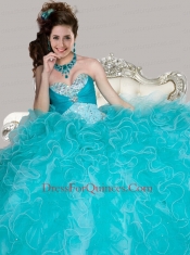 Best Sweetheart Beaded Decorate Quinceanera Dresses with Ruffles for 2015