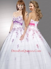Black Sweetheart Tulle Beading and Appliques Quinceanera Dress