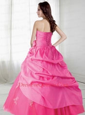 Brand New Ball Gown Strapless Quinceanera Dress with Appliques and Pick-ups
