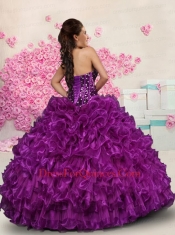 Brand New Eggplant Beading and Ruffles Purple Quinceanera Dresses