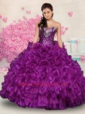Brand New Eggplant Beading and Ruffles Purple Quinceanera Dresses Brand New Eggplant Beading and Ruffles Purple Quinceanera Dresses