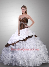 Brand New Sweetheart Organza White Quinceanera Dresses for 2014