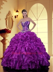 Brand New Sweetheart Purple Quinceanera Dresses with Appliques and Ruffles
