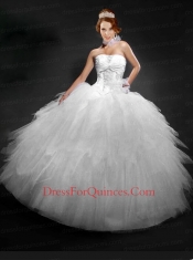 Colorful Ruching and Beading Quinceanera Dress with Ruffles