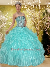 Discount Ruffles and Beading Sweet 15 Dress in Baby Blue