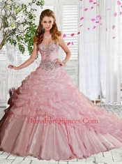 Elegant Spaghetti Straps Organza Dark Green Quinceanera Dress with Beading