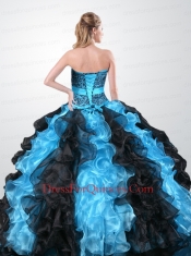 Exclusive Sweetheart Quinceanera Gown with Beading and Ruffles for 2014
