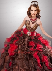 Exquisite Ruffles Organza Quinceanera Dresses in Multi-color for 2015