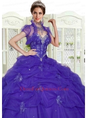 Hot Pink Beading and Appliques Quinceanera Dresses with Pick Ups