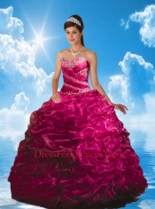 Lovely Fuchsia Quinceanera Dresses with Beading and Pick-ups for 2014