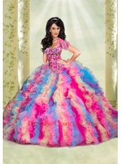 Luxurious Multi-color Sweetheart Appliques and Ruffles Dresses for Quinceanera for 2015