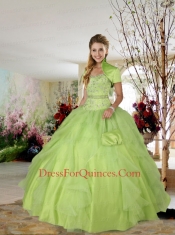 Modern Spring Green Sweetheart Beading Tulle Sweet 16 Dress