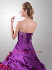 Multi-color Flowers and Ruffled Layers Sweetheart Quinceanera Dresses