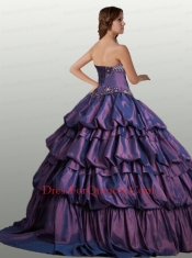 New Arrival Sweetheart Rust Red Quinceanera Dress with Appliques and Pick Ups