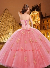 Newest Sweetheart Appliques Red Dresses for Quinceanera