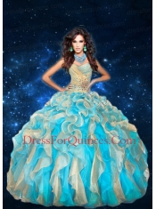 Sweetheart Beading and Ruffles Quinceanera Dresses in Multi-color