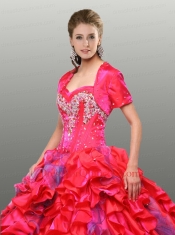 The Super Hot Red Quinceanera Dress with Beading and Ruffles For 2013