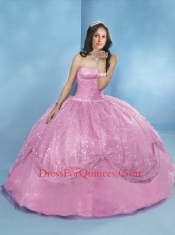 White Sequins and Ruching Quinceanera Dress for Sweet 16 Party