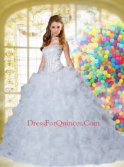 Wonderful Sweetheart Beading and Ruffles Royal Blue Quinceanera Dress for 2015