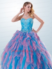 2014 Brand New Appliques and Ruffles Multi-color Quinceanera Dresses