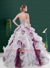 2014 Customize Autumn Multi-color Beading Quinceanera Dresses
