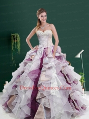 2014 Customize Autumn Multi-color Beading Quinceanera Dresses