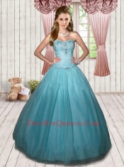2014 Elegant Beading Sweet Sixteen Quinceanera Dresses in Sky Blue