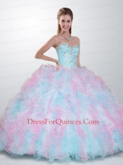 2014 Exclusive Sweetheart Multi-color Quinceanera Dresses with Beading and Ruffles