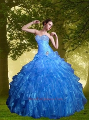 2014 Fashionable Hot Pink Quinceanera Dresses with Beading and Ruffles