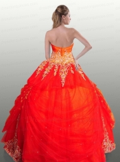 2014 Luxurious Red Quinceanera Dresses with Embroidery