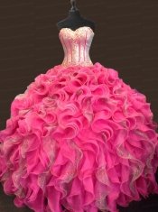 2014 New Style Sweet 16 Dress with Ruffles and Sequins