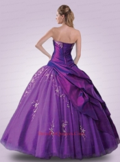 2014 Pretty Appliques and Ruffles Purple Dress for Quinceanera