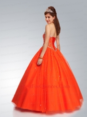 2014 Pretty Popular Orange Red Quinceanera Dress with Beading