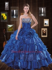 2014 Wonderful Royal Blue Quinceanera Dresses with Beading and Ruffles