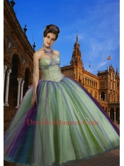 2014 Wonderful Sweetheart Multi-color Beading Gowns for Quinceanera