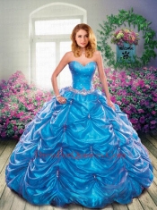 Brand New Sweetheart Blue Quinceanera Dresses with Beading and Pick-ups