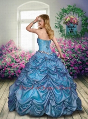 Brand New Sweetheart Blue Quinceanera Dresses with Beading and Pick-ups