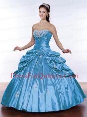 Cheap Beading and Pick Ups Sweet 16 Dress with Appliques