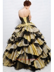 Cheap One Shoulder Ruffled Layers and Hand Made Flower Sweet 16 Dress