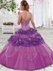 Costom Made Sweetheart Blue Quinceanera Dresses with Beading and Ruffles