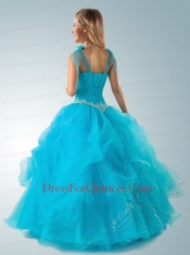 Discount Straps Appliques and Pick Ups Baby Blue Quinceanera Dress
