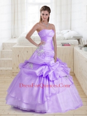 Elegant Baby Blue Strapless Quinceanera Dress with Appliques