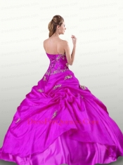 Elegant Fuchsia Quinceanera Dresses with Appliques For 2014