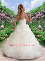 Exclusive Sweetheart Beading and Appliques Quinceanera Dress in White