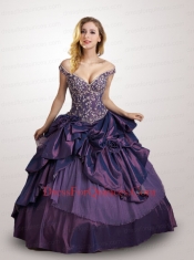 Fashionable Off the Shoulder Quinceanera Dress with Appliques For 2015