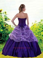 Fashionable Strapless Pick-ups Quinceanera Dress in Purple